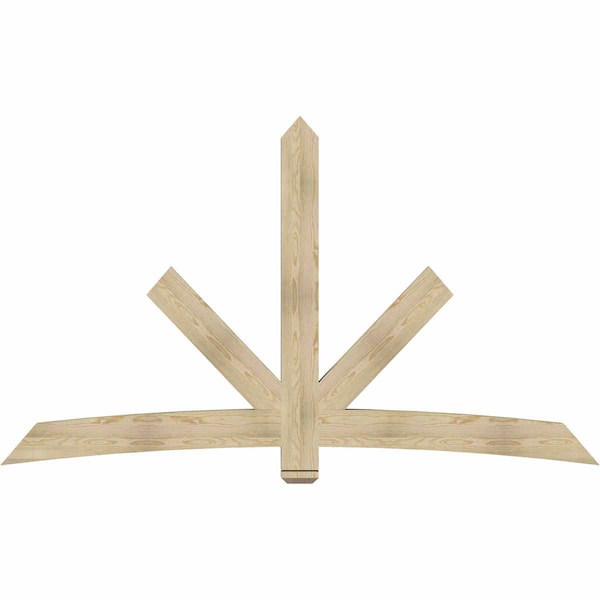 Ekena Millwork Alberta Rough Sawn Timber Gable Bracket, Douglas Fir, 96"W x 56"H x 4"D x 6"F, 14/12 Pitch GBW096X56X0406ALB00RDF - main